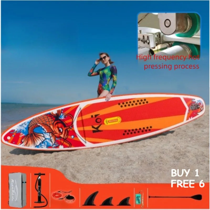 Experience the Thrill of the Waves with Our Inflatable PVC Surfboard - Perfect for All-Around Paddle Boarding Adventures!